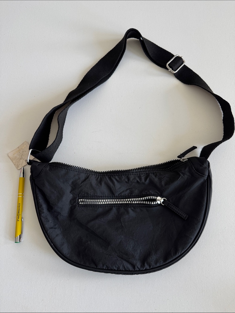 Excellent condition Primark Black Nylon Crescent Crossbody Bag